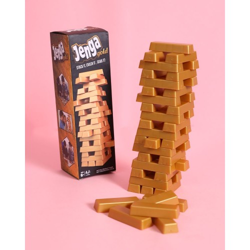 Classic Golden Jenga Building Blocks Game for Toddlers